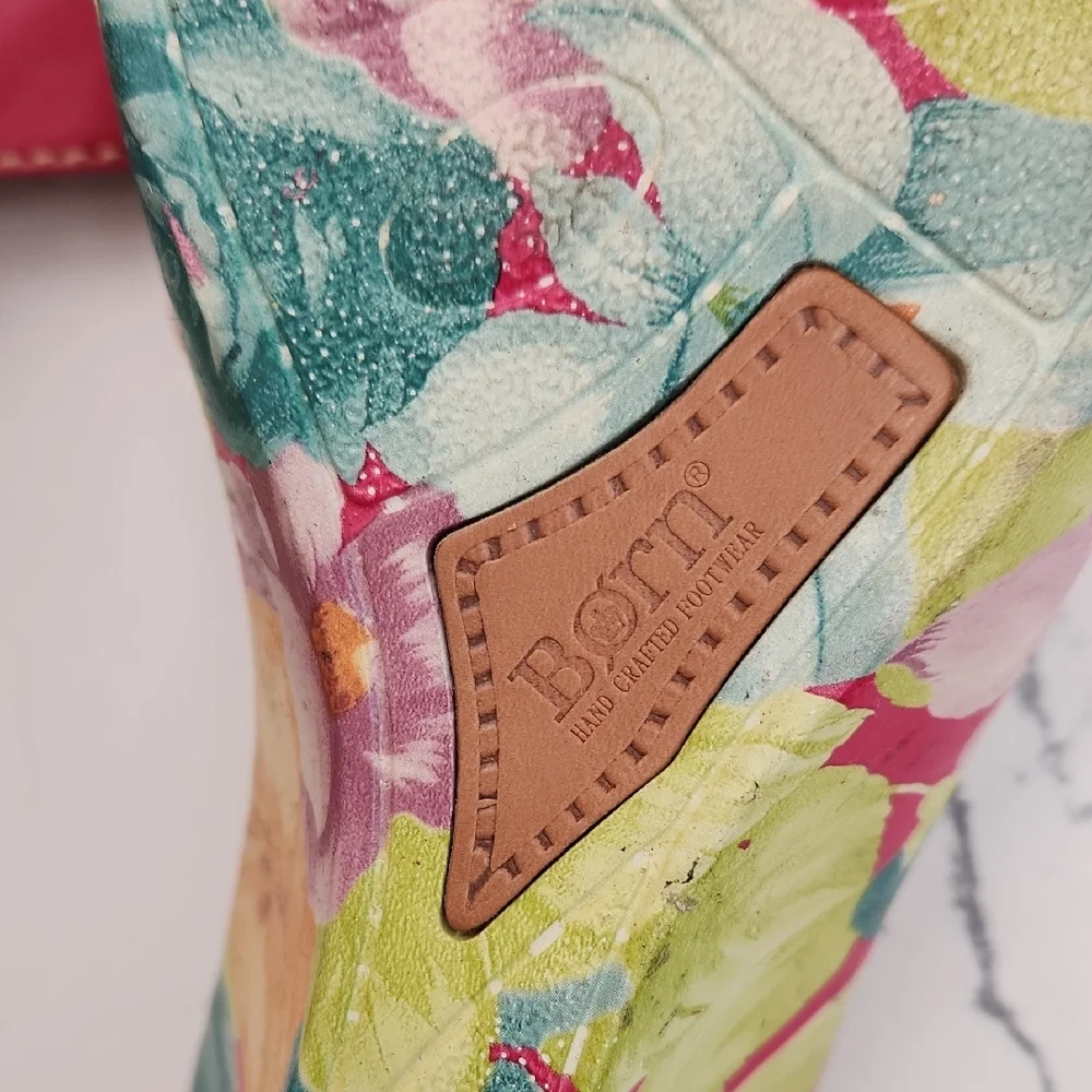 ❤️Born Pink Floral Sandals with Leather Cross-Band Design ❤️Valentine's Day Pink - Picture 6 of 8